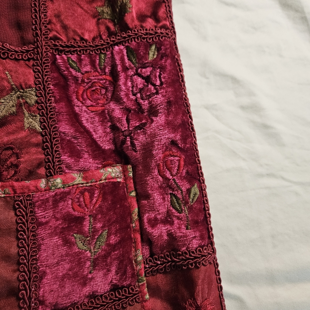 Vintage Coldwater Creek Reversible Velvet Jacket XS Boho Y2K Grandmacore Quilted - Picture 6 of 12